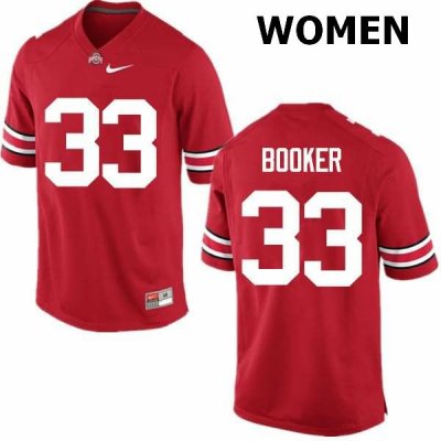 Women's Ohio State Buckeyes #33 Dante Booker Red Nike NCAA College Football Jersey Hot TWO6044RC